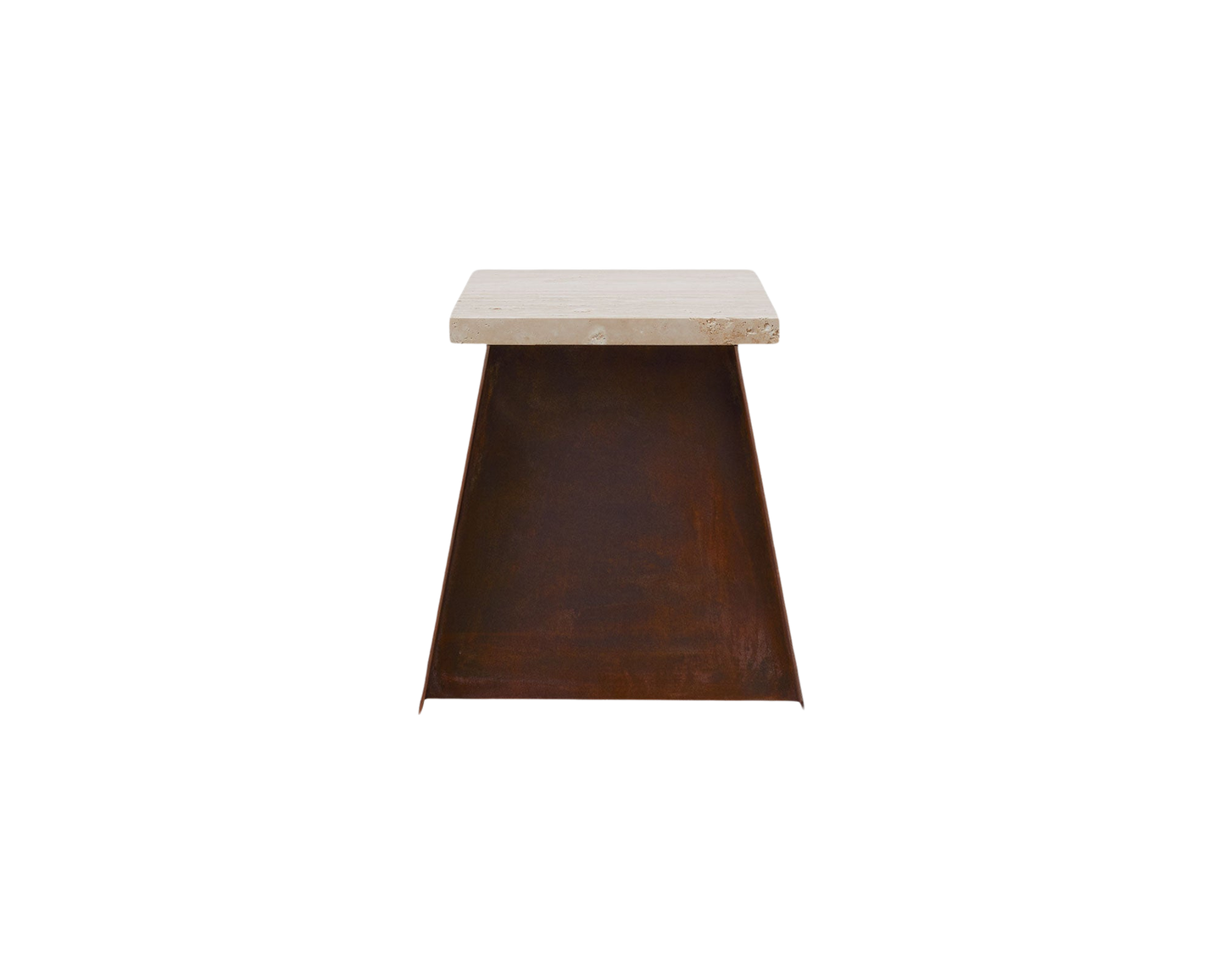 FRAMA 64 Plinth | Corten Steel / Travertine