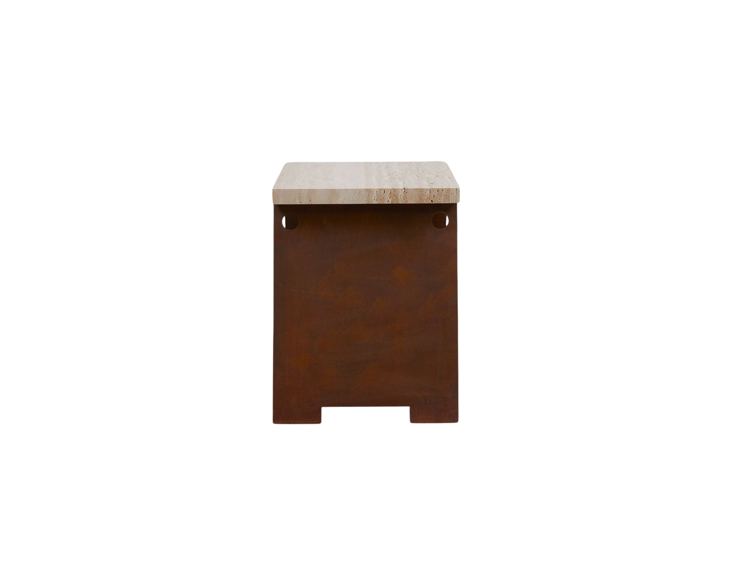 FRAMA 64 Plinth | Corten Steel / Travertine