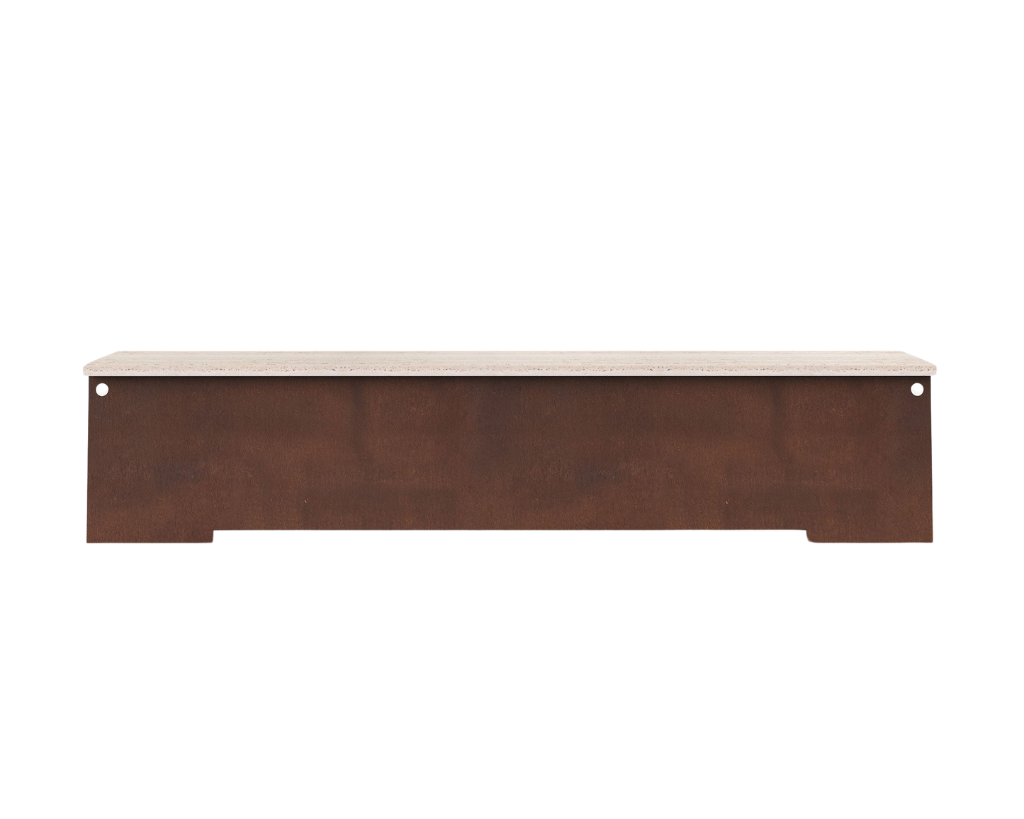 FRAMA 64 Bench | Corten Steel / Travertine
