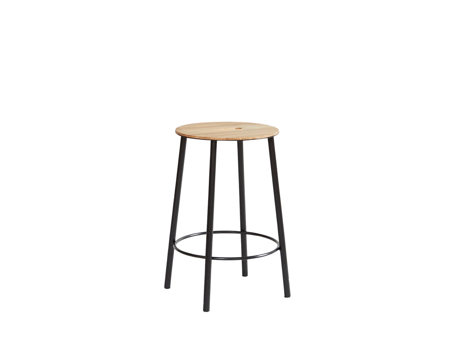 FRAMA Adam Stool Round I Black / Oak I H50