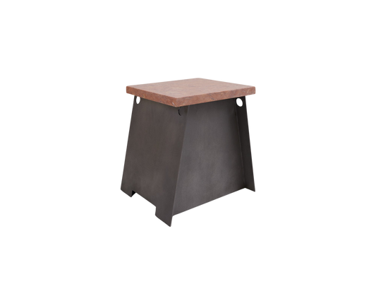 FRAMA 64 Plinth | Blackened Steel / Red Negrais