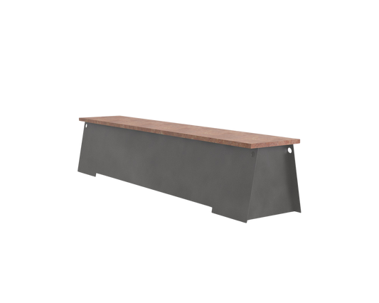 FRAMA 64 Bench | Blackened Steel / Red Negrais
