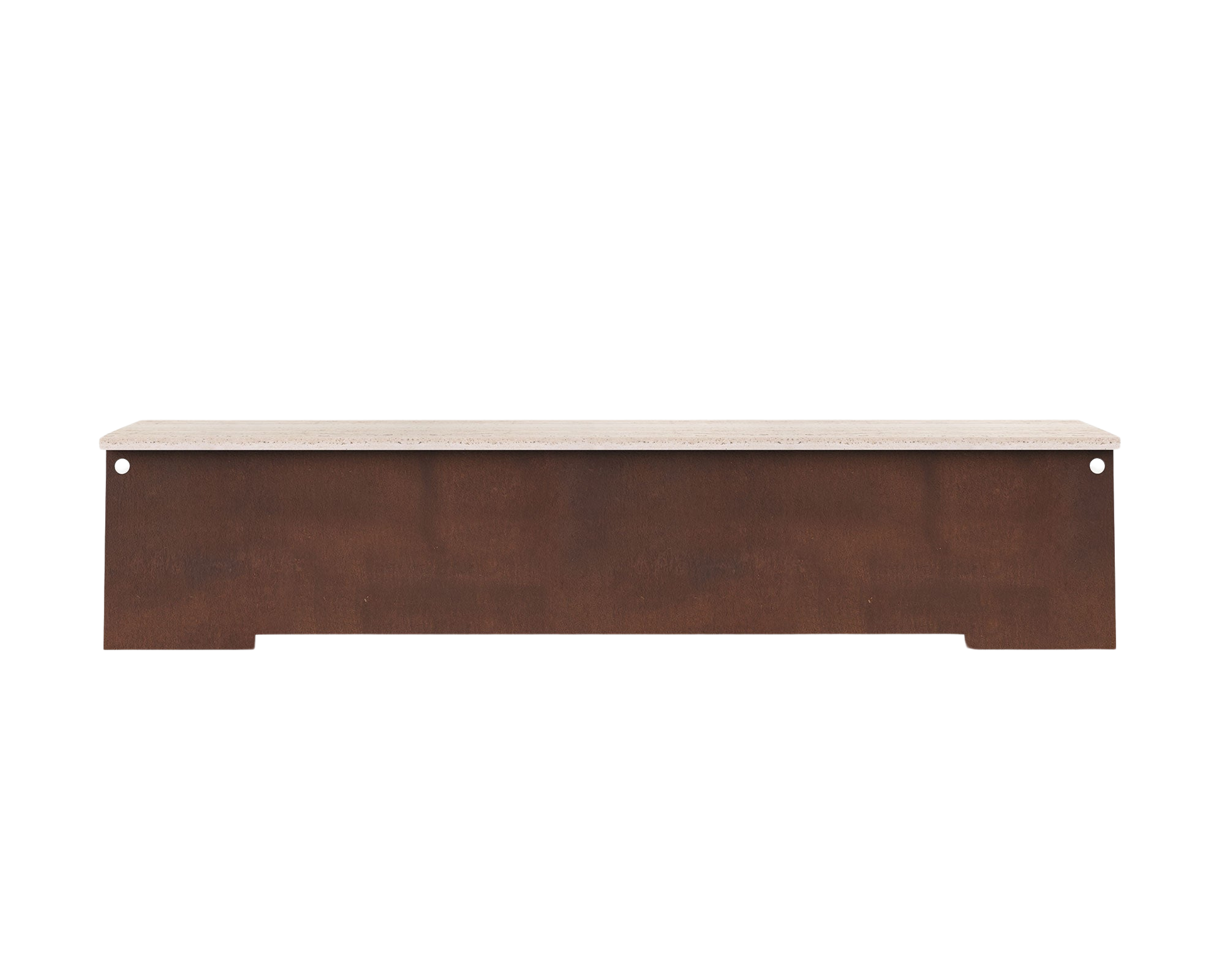FRAMA 64 Bench | Corten Steel / Travertine
