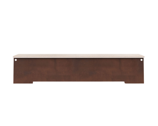 FRAMA 64 Bench | Corten Steel / Travertine