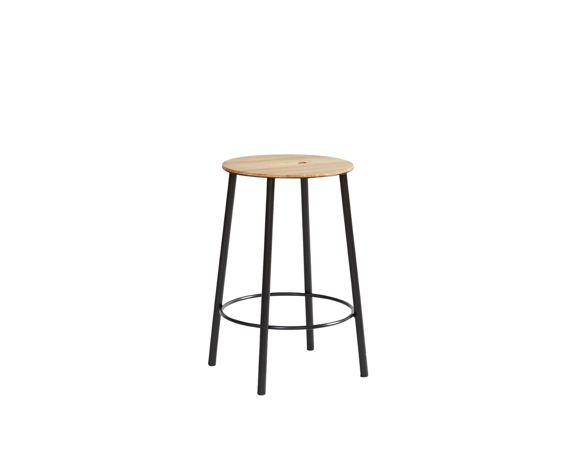 FRAMA Adam Stool Round I Black / Oak I H50