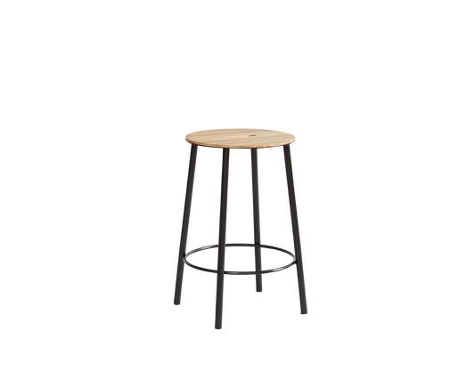 FRAMA Adam Stool Round I Black / Oak I H50