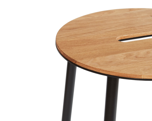 FRAMA Adam Stool Round I Black / Oak I H76