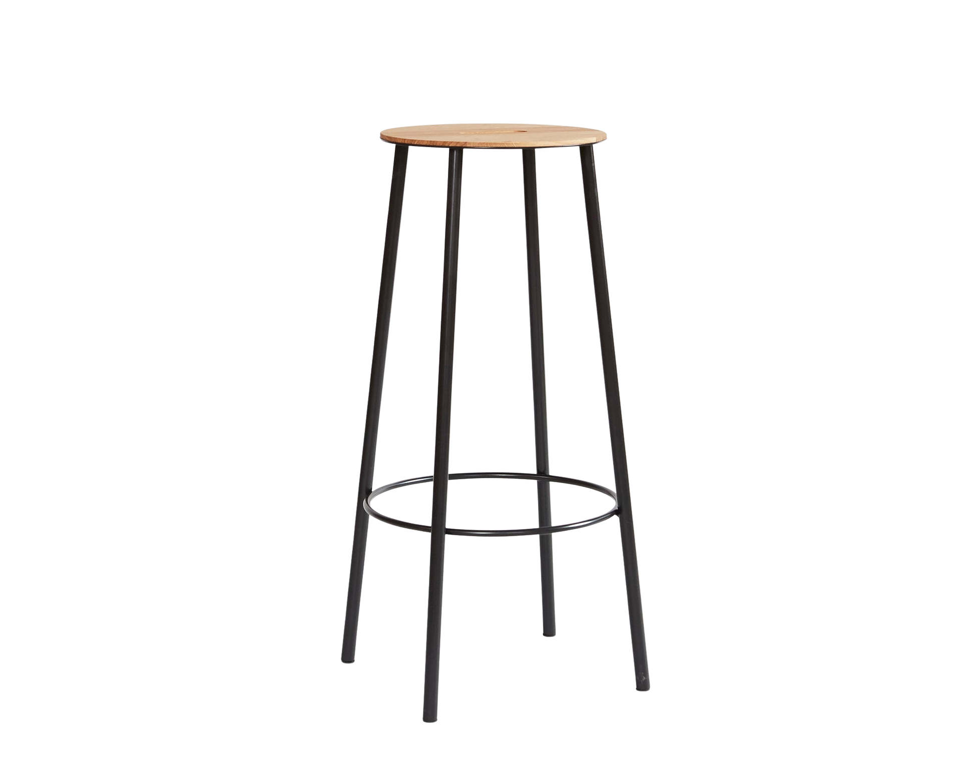 FRAMA Adam Stool Round I Black / Oak I H76