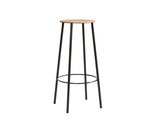 FRAMA Adam Stool Round I Black / Oak I H76